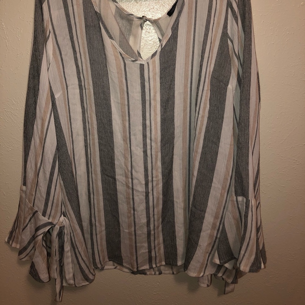 Papermoon Striped Bell Sleeve Top